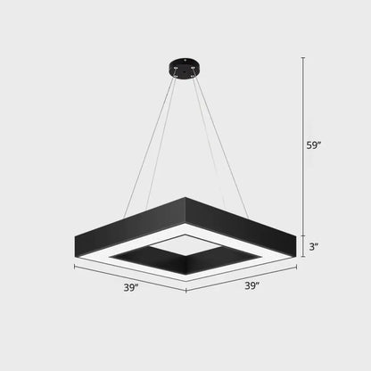 Black Square LED Chandelier – Nordic Style Acrylic Ceiling Light