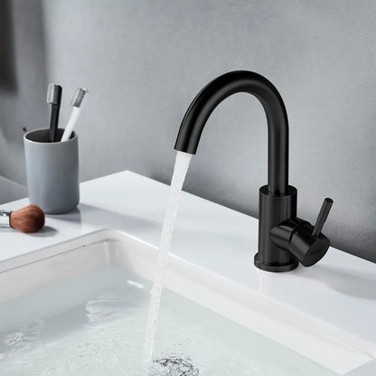 Black Stainless Steel Bathroom Faucet - Single Handle