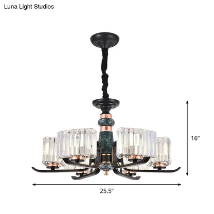 مصباح كريستالي أسود معلق على شكل نجمة: ثريا أنيقة لغرفة المعيشة، 6/8 لمبات
