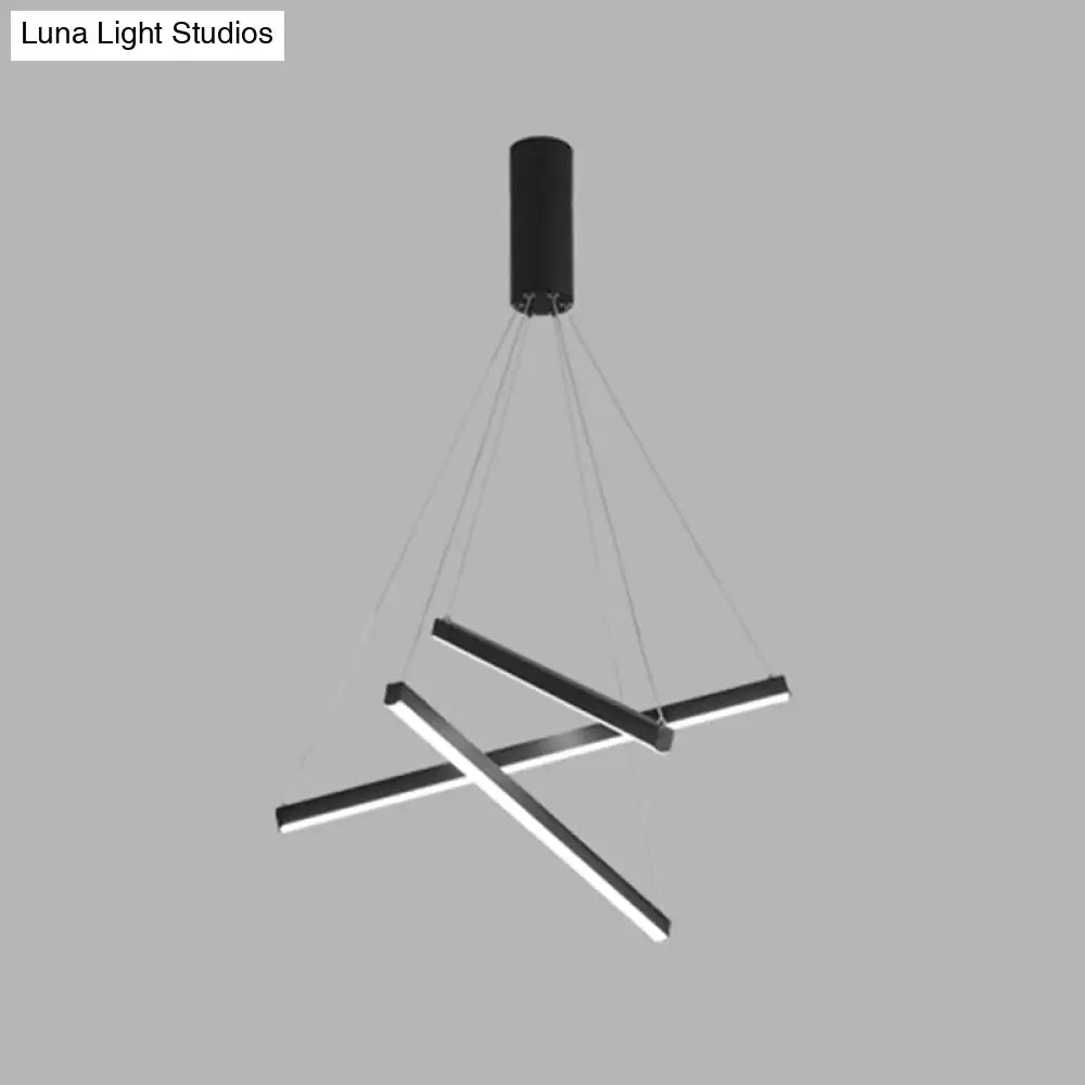 ثريا DecorBites™ LED ذات العصي السوداء بتصميم حديث وبسيط من المعدن، مصباح معلق للردهة