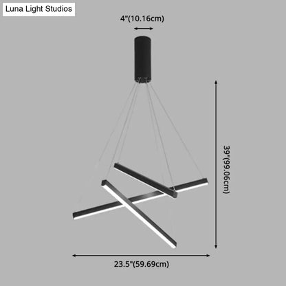 ثريا DecorBites™ LED ذات العصي السوداء بتصميم حديث وبسيط من المعدن، مصباح معلق للردهة