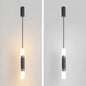 Black Tube Pendant Lamp: Modern Acrylic LED Ceiling Light Fixture for Bedroom