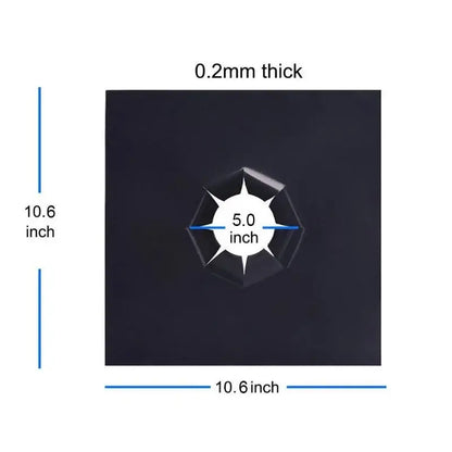 Black washable gas stove surface protector mat 10.6 inch square with hexagonal cutout for stove surface use