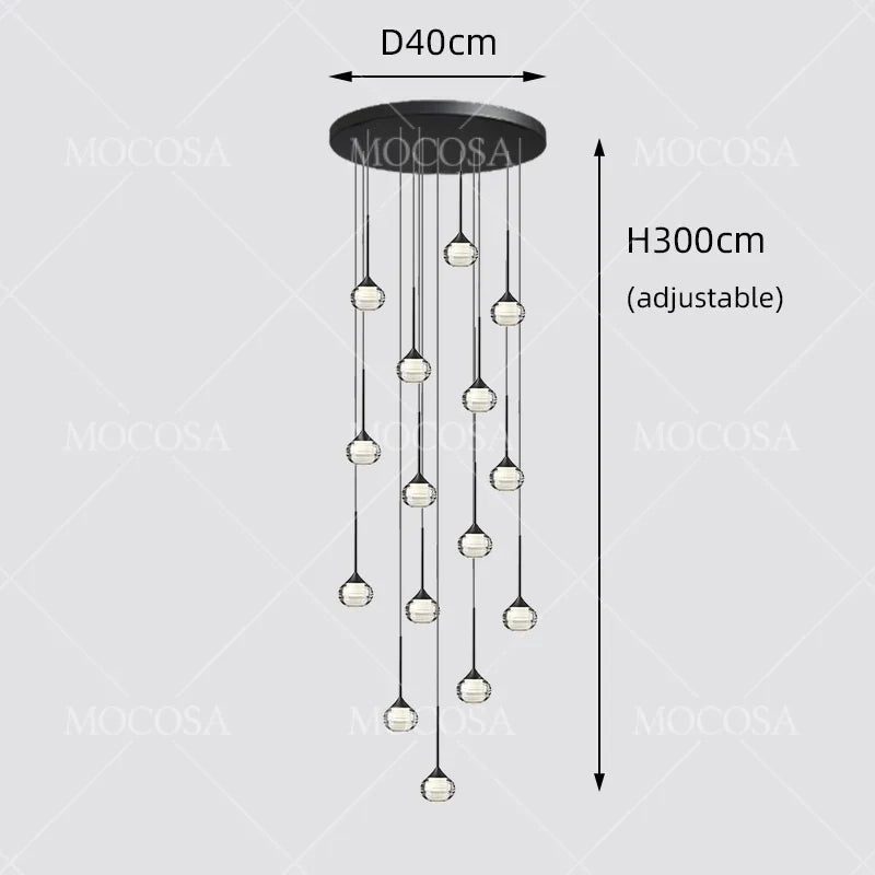 Black Water Drop Acrylic LED Pendant Light - Decorbites