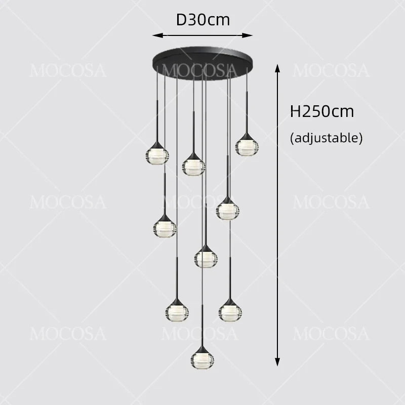 Black Water Drop Acrylic LED Pendant Light - Decorbites