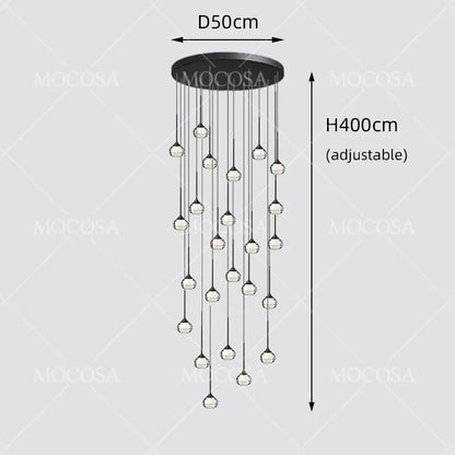 Black Water Drop Acrylic LED Pendant Light - Decorbites