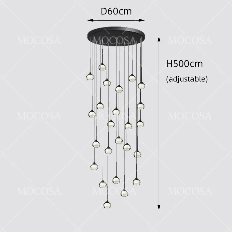 Black Water Drop Acrylic LED Pendant Light - Decorbites