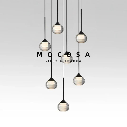 Black Water Drop Acrylic LED Pendant Light - Decorbites