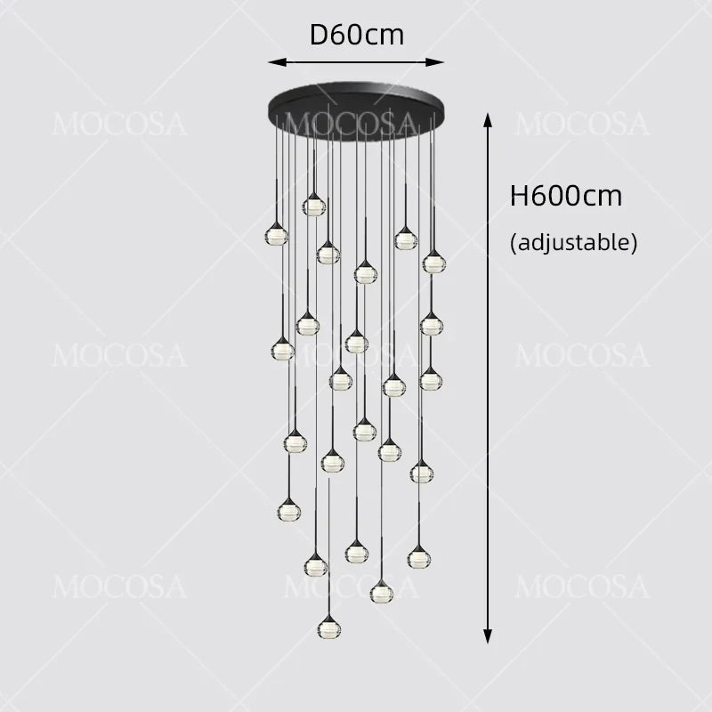 Black Water Drop Acrylic LED Pendant Light - Decorbites