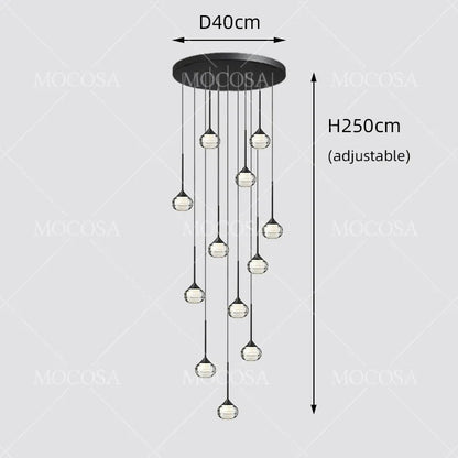 Black Water Drop Acrylic LED Pendant Light - Decorbites