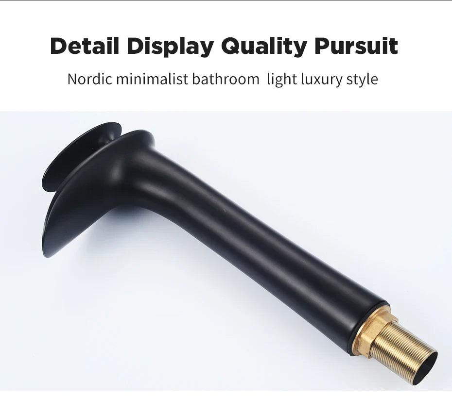 Black Waterfall Bathroom Faucet Mixer Tap
