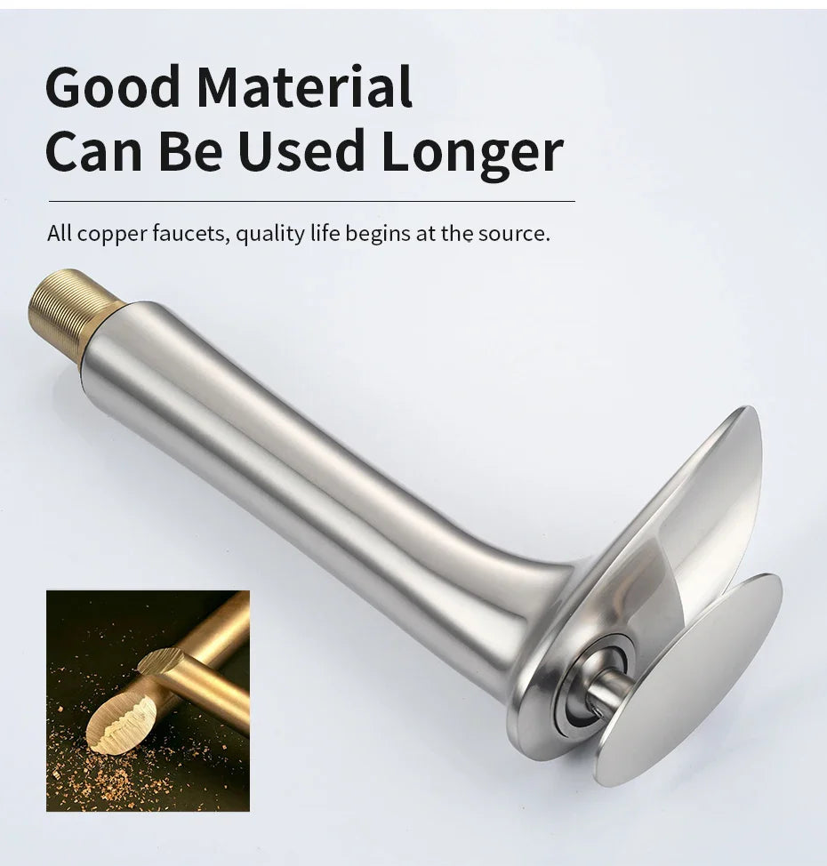 Black Waterfall Bathroom Faucet Mixer Tap