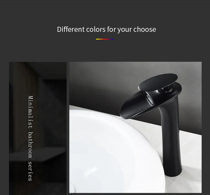 Black Waterfall Bathroom Faucet Mixer Tap