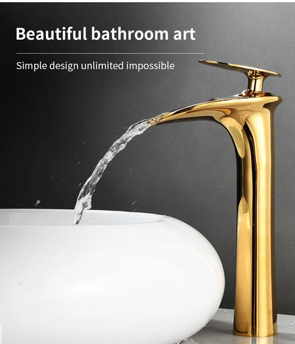 Black Waterfall Bathroom Faucet Mixer Tap