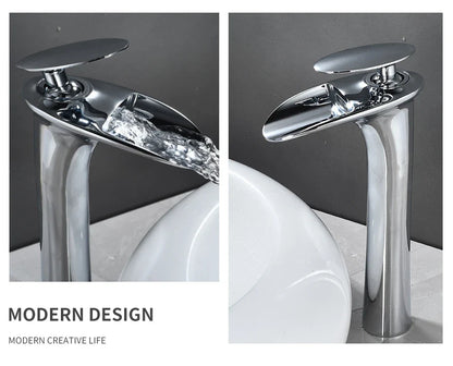 Black Waterfall Bathroom Faucet Mixer Tap