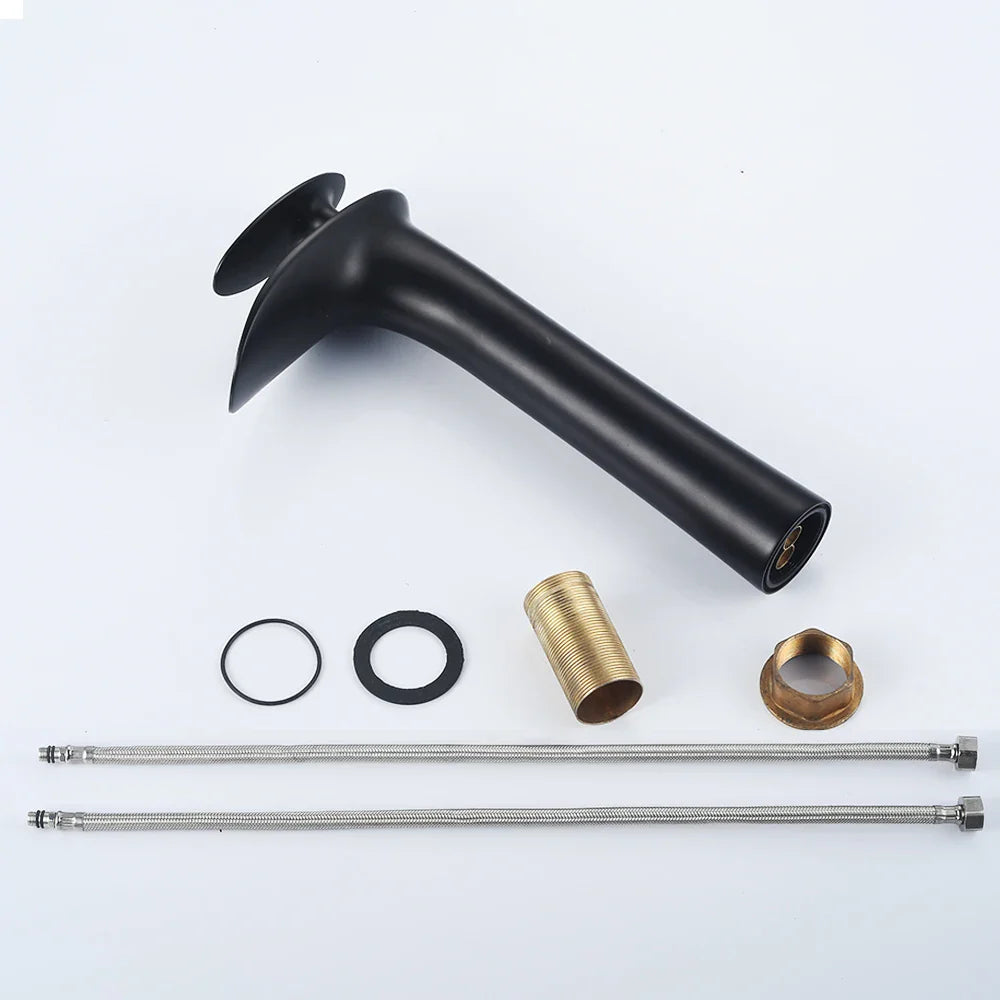 Black Waterfall Bathroom Faucet Mixer Tap