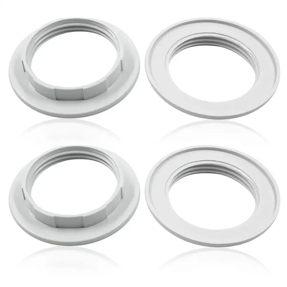 White plastic lamp shade adapter rings with 40mm collar for light socket kitchen adapter in black and white design