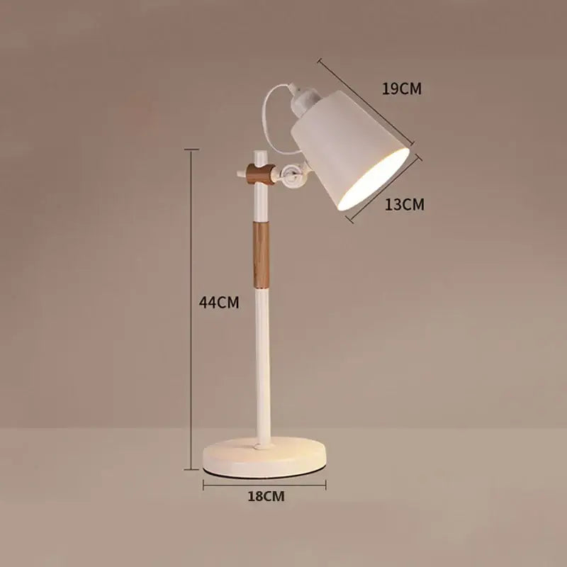 White and wood accent decorbites adjustable wood desk lamp with sleek modern design for bedroom study decor