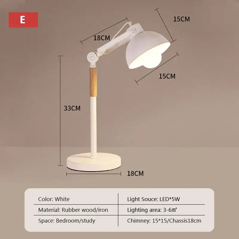 White desk lamp with wooden accent featuring adjustable arm and led lighting decorbites adjustable wood desk lamp