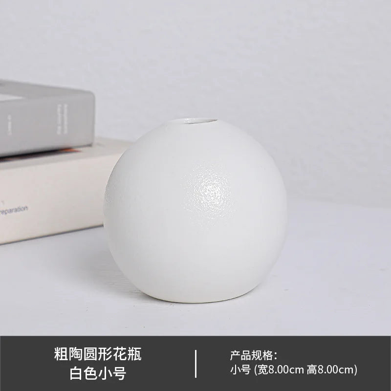 Black & White Ceramic Round Vase - F-S - Vase