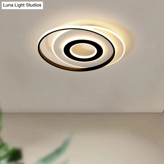 Lámpara de techo LED circular blanca y negra DecorBites™ en luz cálida/blanca - Luminaria empotrada moderna de acrílico - 45,7 cm/54,6 cm de ancho
