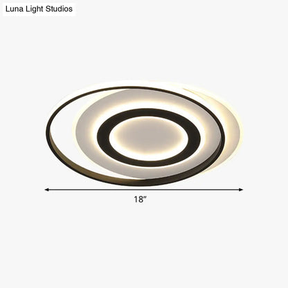 Lámpara de techo LED circular blanca y negra DecorBites™ en luz cálida/blanca - Luminaria empotrada moderna de acrílico - 45,7 cm/54,6 cm de ancho
