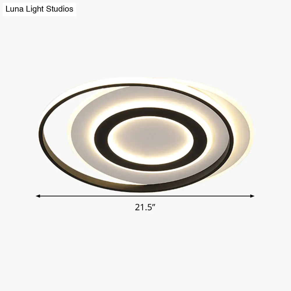 Lámpara de techo LED circular blanca y negra DecorBites™ en luz cálida/blanca - Luminaria empotrada moderna de acrílico - 45,7 cm/54,6 cm de ancho