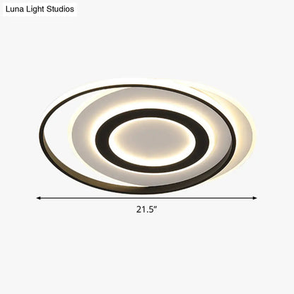 Lámpara de techo LED circular blanca y negra DecorBites™ en luz cálida/blanca - Luminaria empotrada moderna de acrílico - 45,7 cm/54,6 cm de ancho