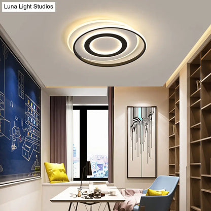 Lámpara de techo LED circular blanca y negra DecorBites™ en luz cálida/blanca - Luminaria empotrada moderna de acrílico - 45,7 cm/54,6 cm de ancho