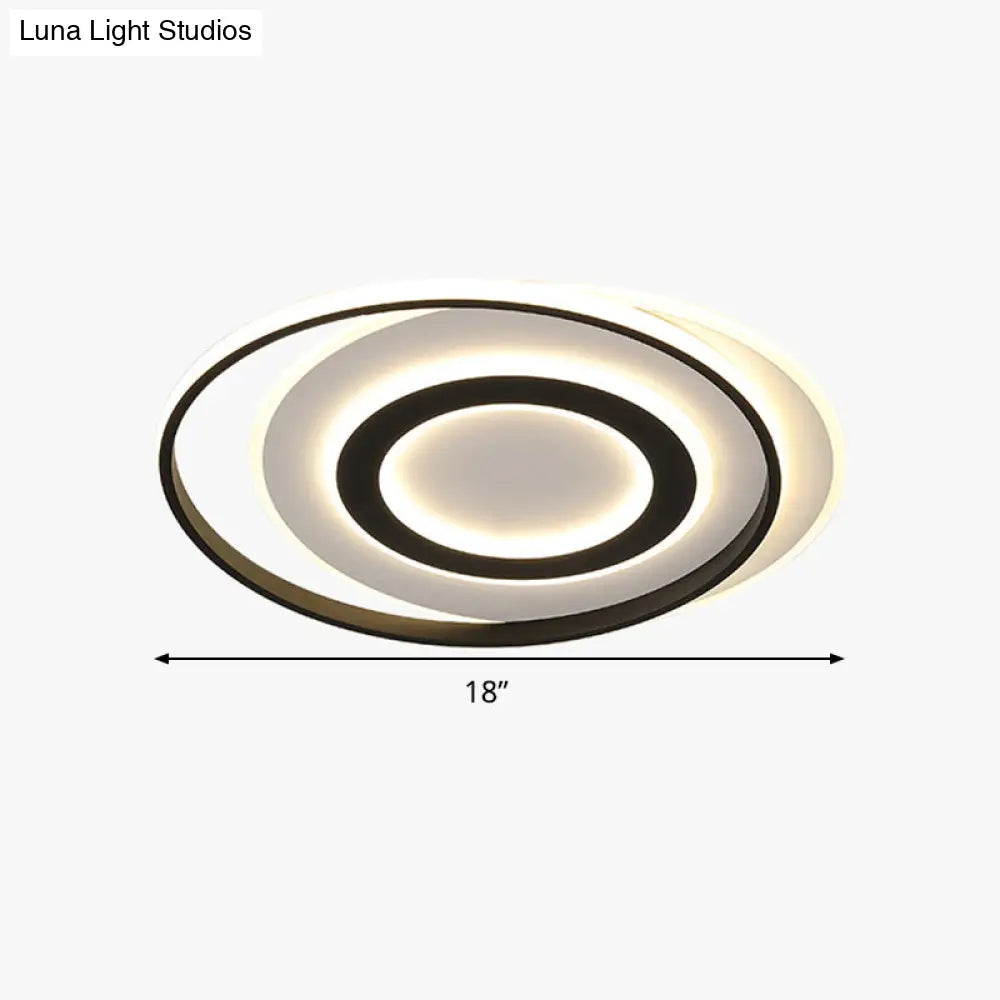 Lámpara de techo LED circular blanca y negra DecorBites™ en luz cálida/blanca - Luminaria empotrada moderna de acrílico - 45,7 cm/54,6 cm de ancho