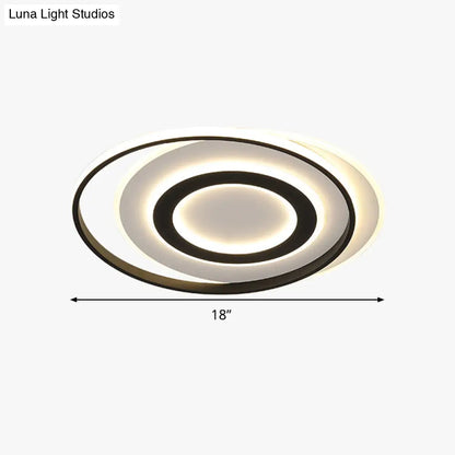 Lámpara de techo LED circular blanca y negra DecorBites™ en luz cálida/blanca - Luminaria empotrada moderna de acrílico - 45,7 cm/54,6 cm de ancho