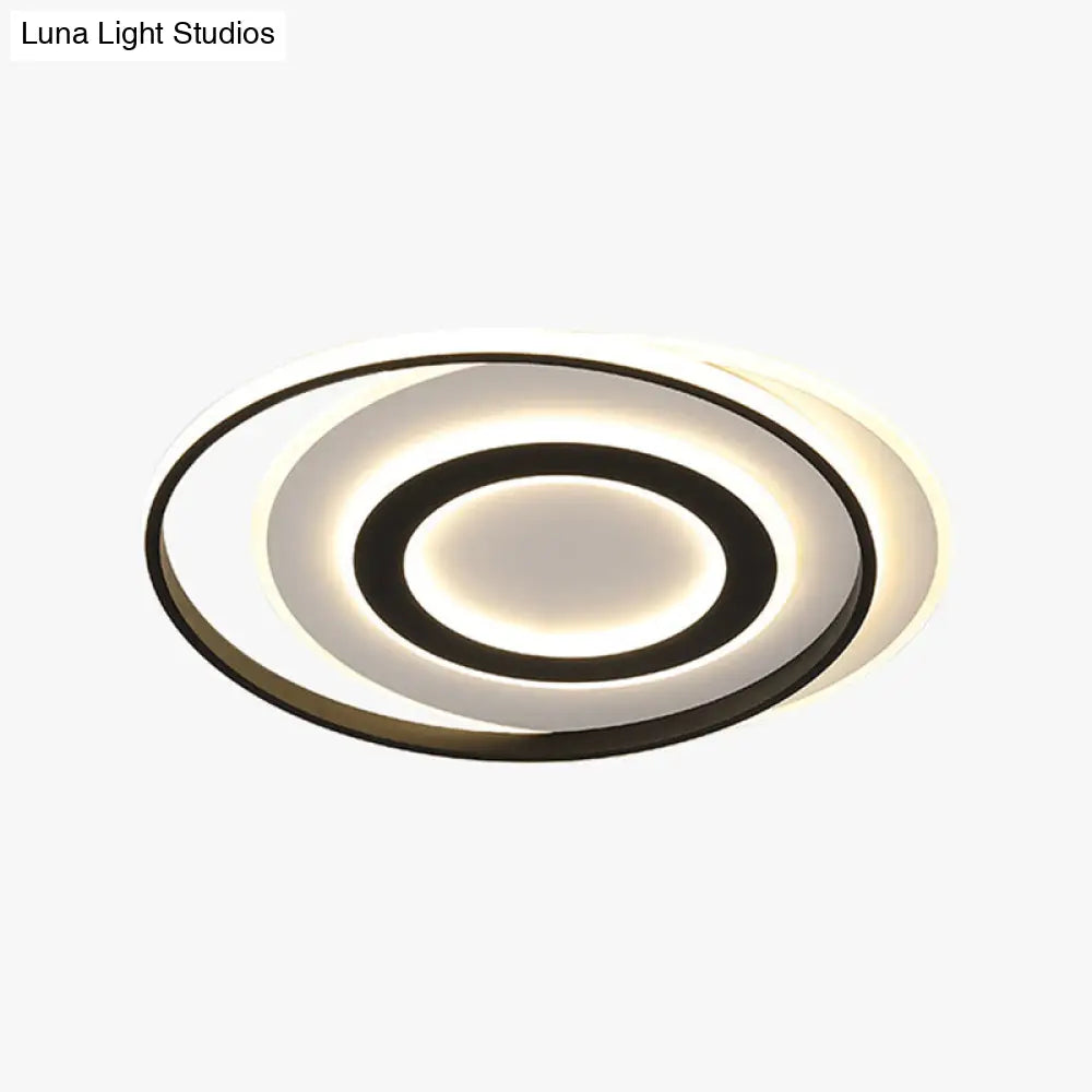 Lámpara de techo LED circular blanca y negra DecorBites™ en luz cálida/blanca - Luminaria empotrada moderna de acrílico - 45,7 cm/54,6 cm de ancho