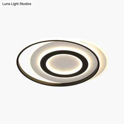 Lámpara de techo LED circular blanca y negra DecorBites™ en luz cálida/blanca - Luminaria empotrada moderna de acrílico - 45,7 cm/54,6 cm de ancho
