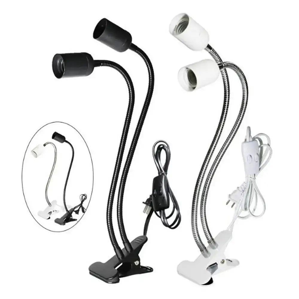 Black and white flexible gooseneck desk light with clip on base ideal for decorbites clip bed headboard lighting