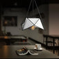 Black/White/Black Gold Polygon Hanging Lamp - Contemporary Design with Wire Cage Shade - 1-Light Pendant Light for Dining Room