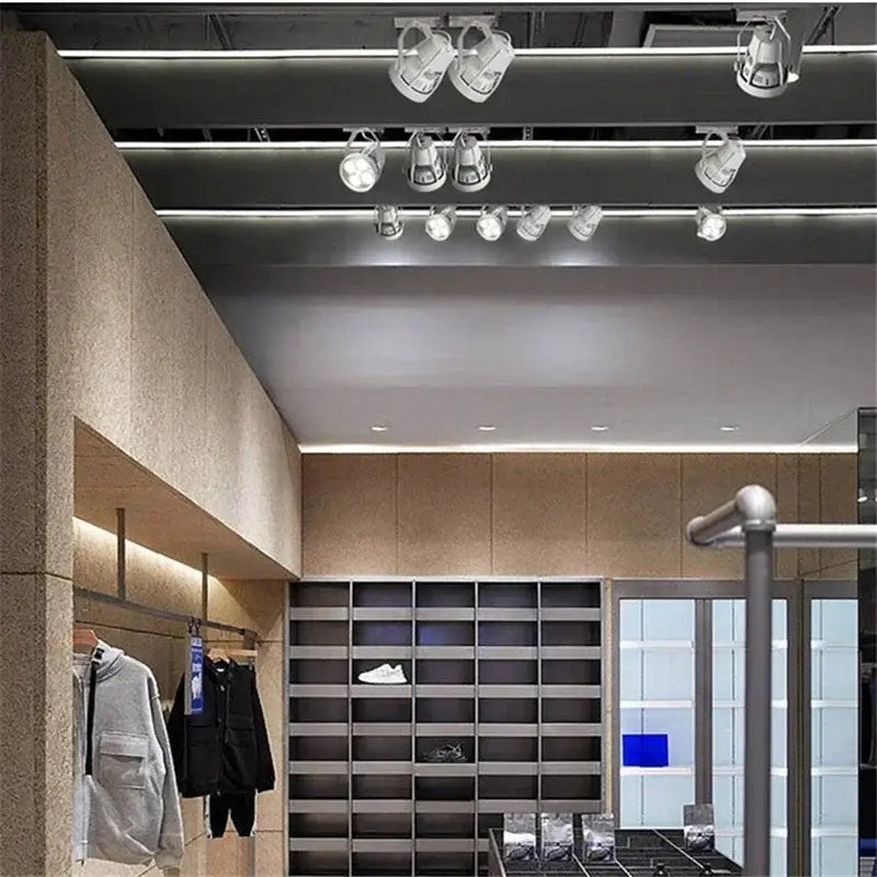 Modern black and white metallic decorbites cob ceiling spotlight with adjustable 4 led heads for living room lighting