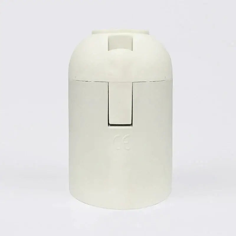 Cream-colored plastic lamp holder socket with hinged lid minimalist design for living room luminaire holder socket