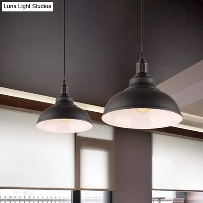 Black & White Pot Lid Ceiling Light - Industrial Metallic Pendant Light for Restaurants