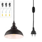 Black & White Pot Lid Ceiling Light - Industrial Metallic Pendant Light for Restaurants