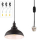 Black & White Pot Lid Ceiling Light - Industrial Metallic Pendant Light for Restaurants