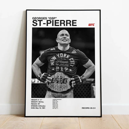 Black & White UFC Canvas Print for Gym Decor - 10 / 50x70cm No Frame - Posters