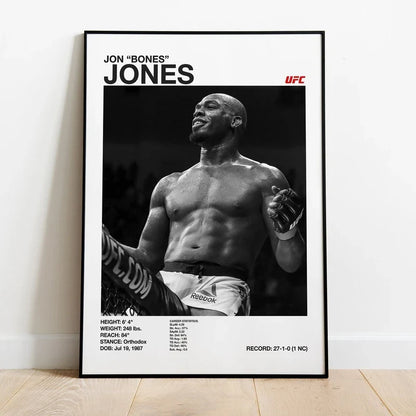 Black & White UFC Canvas Print for Gym Decor - 11 / 50x70cm No Frame - Posters