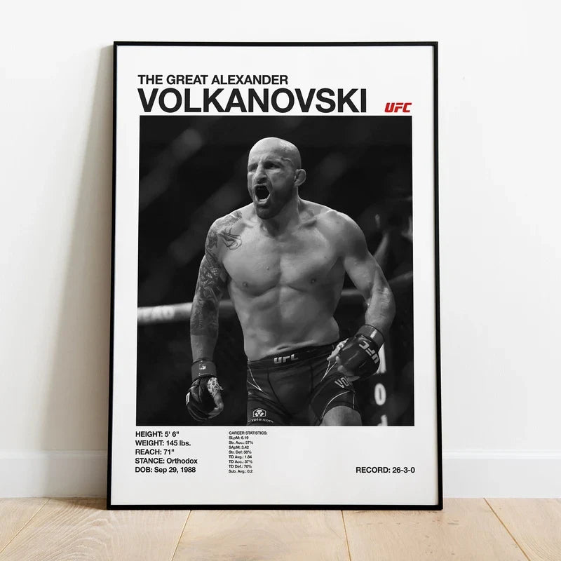Black & White UFC Canvas Print for Gym Decor - 3 / 50x70cm No Frame - Posters