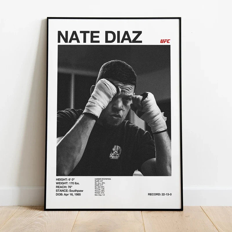 Black & White UFC Canvas Print for Gym Decor - 4 / 50x70cm No Frame - Posters