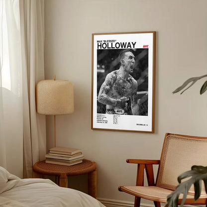 Black & White UFC Canvas Print for Gym Decor - Posters