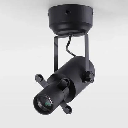 Black matte-finished adjustable spotlight fixture with cylindrical head and bracket for wireless remote led stage use