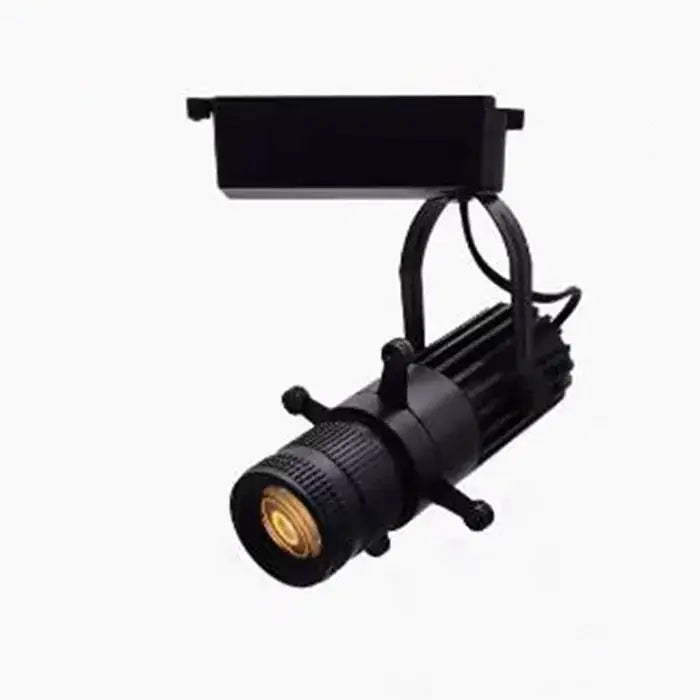 Black wireless remote led spotlight stage light with cylindrical head and adjustable arm for versatile lighting