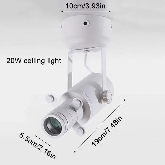 White 20w ceiling track light with adjustable head and mounting bracket for wireless remote led spotlight use
