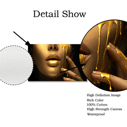 Black Women with Golden Lips Oil Paintings