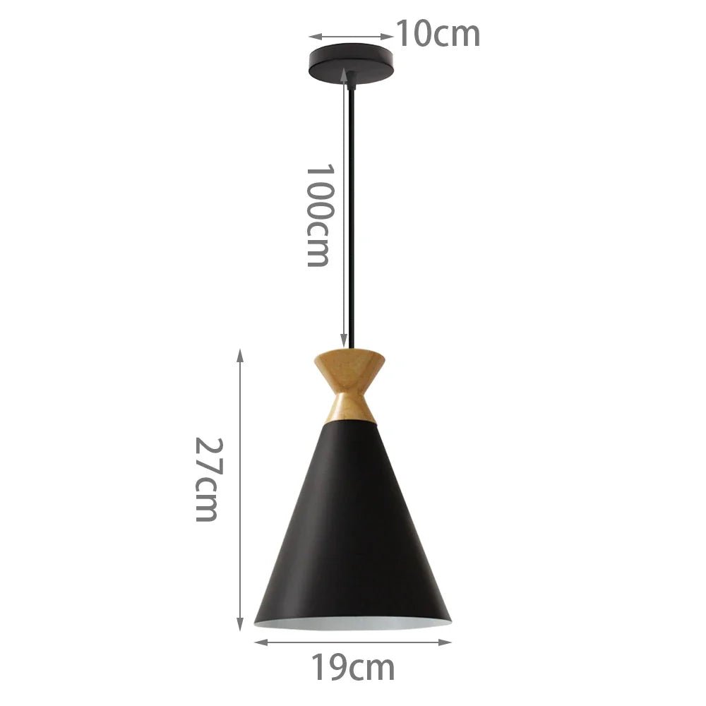 Black Wood Industrial Pendant Light - Decorbites